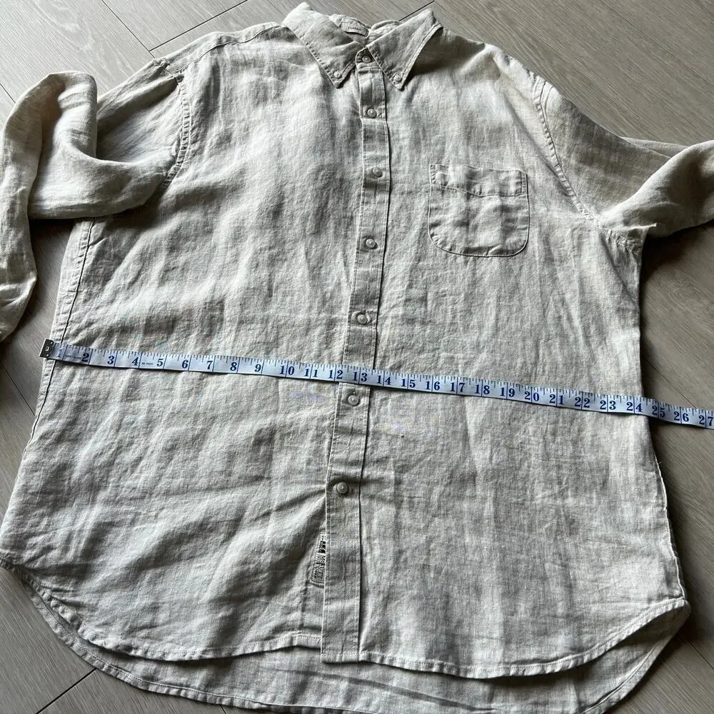 J Crew Garçon Classic Shirt In Baird McNutt Irish Linen Classic Fit Mens XL FLY